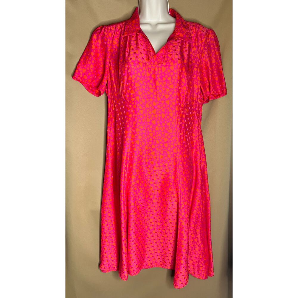 Tara Jarmon Rozenn Dress pink hearts 40 US 8 - Picture 5 of 15
